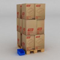 1 Palette mit 180 Sichtboxen in blau