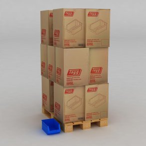 1 Palette mit 180 Sichtboxen in blau