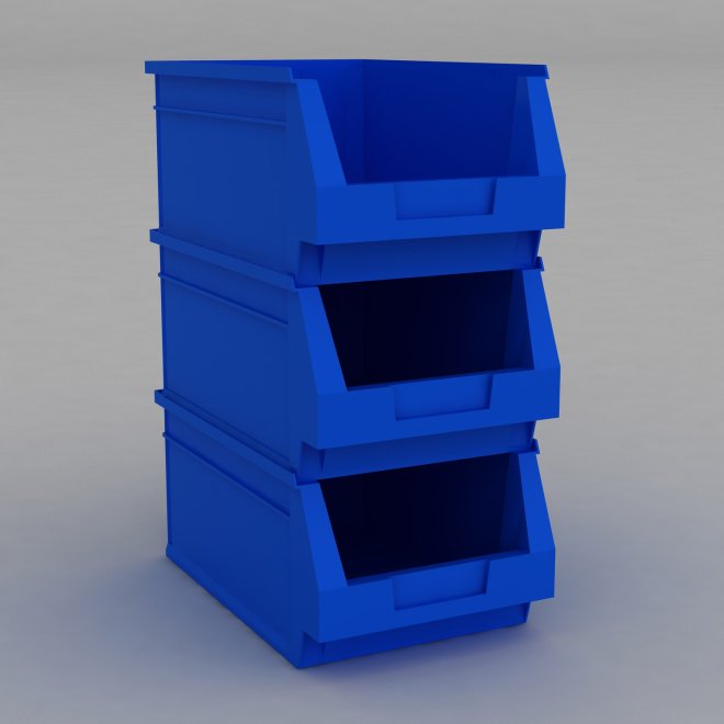 1 Palette mit 180 Sichtboxen in blau