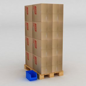 1 Palette mit 128 Sichtboxen in blau