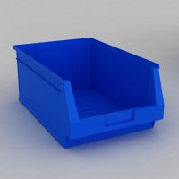 1 Karton mit 8 Sichtboxen in blau