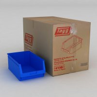 1 Karton mit 12 Sichtboxen in blau