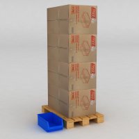 1 Palette mit 48 Sichtboxen in blau