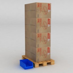 1 Palette mit 48 Sichtboxen in blau