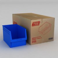 1 Karton mit 6 Sichtboxen in blau