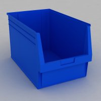 1 Karton mit 6 Sichtboxen in blau