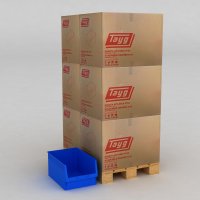 1 Palette mit 36 Sichtboxen in blau