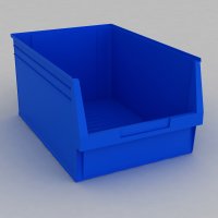 1 Karton mit 6 Sichtboxen in blau