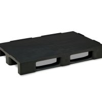 Europall i svart plast med plan ovansida