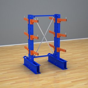 Schweres Kragarmregal 1 Feld mit 3 Ebenen