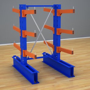 Schweres Kragarmregal 1 Feld mit 3 Ebenen