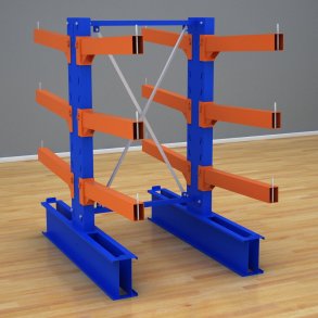 Schweres Kragarmregal 1 Feld mit 3 Ebenen