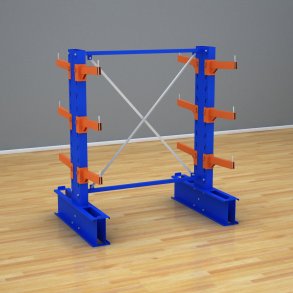 Schweres Kragarmregal 1 Feld mit 3 Ebenen