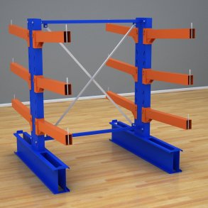 Schweres Kragarmregal 1 Feld mit 3 Ebenen