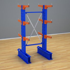 Schweres Kragarmregal 1 Feld mit 3 Ebenen