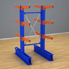 Schweres Kragarmregal 1 Feld mit 3 Ebenen