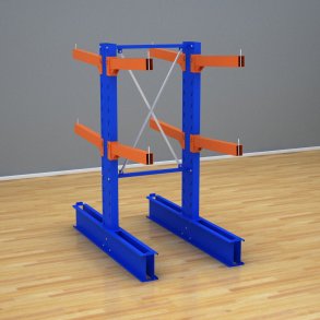 Schweres Kragarmregal 1 Feld mit 2 Ebenen