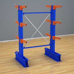 Schweres Kragarmregal 1 Feld mit 3 Ebenen