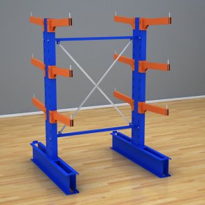 Schweres Kragarmregal 1 Feld mit 3 Ebenen