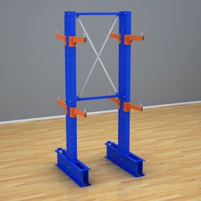 Schweres Kragarmregal 1 Feld mit 2 Ebenen