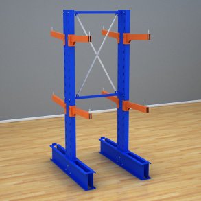 Schweres Kragarmregal 1 Feld mit 2 Ebenen