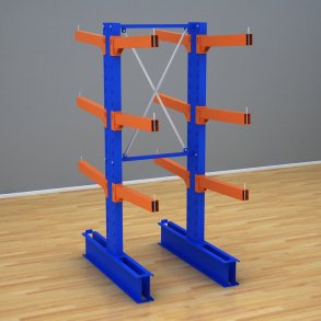 Schweres Kragarmregal 1 Feld mit 3 Ebenen