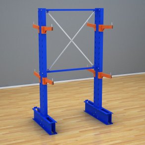 Schweres Kragarmregal 1 Feld mit 2 Ebenen