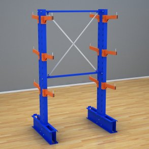 Schweres Kragarmregal 1 Feld mit 3 Ebenen