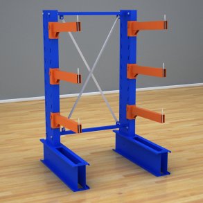 Schweres Kragarmregal 1 Feld mit 3 Ebenen