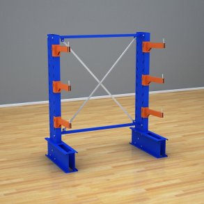 Schweres Kragarmregal 1 Feld mit 3 Ebenen