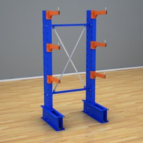 Schweres Kragarmregal 1 Feld mit 3 Ebenen