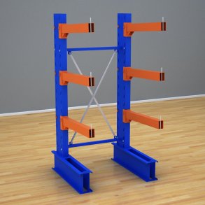 Schweres Kragarmregal 1 Feld mit 3 Ebenen