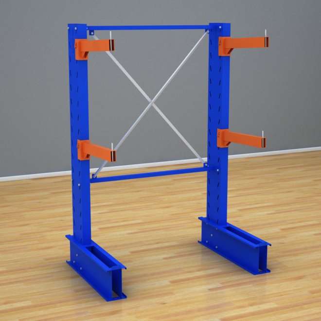 Schweres Kragarmregal 1 Feld mit 2 Ebenen