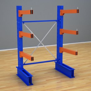 Schweres Kragarmregal 1 Feld mit 3 Ebenen