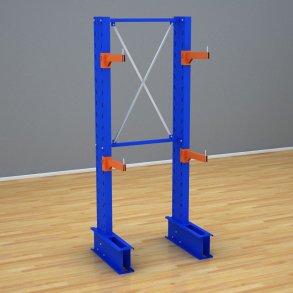 Schweres Kragarmregal 1 Feld mit 2 Ebenen