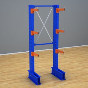 Schweres Kragarmregal 1 Feld mit 3 Ebenen