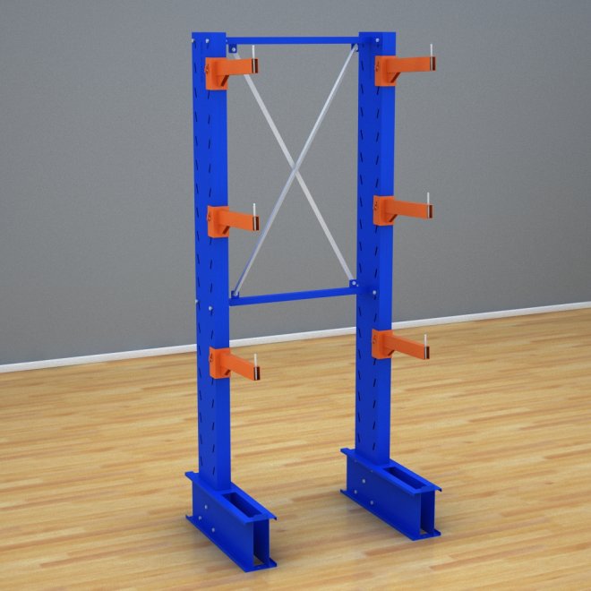 Schweres Kragarmregal 1 Feld mit 3 Ebenen