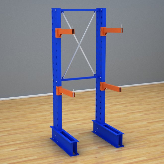 Schweres Kragarmregal 1 Feld mit 2 Ebenen