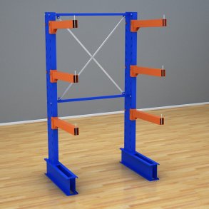 Schweres Kragarmregal 1 Feld mit 3 Ebenen