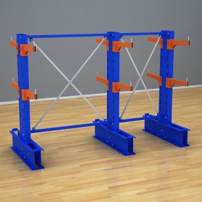 Schweres Kragarmregal 2 Felder mit 2 Ebenen