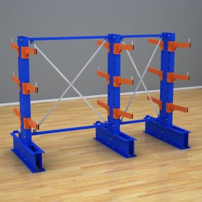 Schweres Kragarmregal 2 Felder mit 3 Ebenen