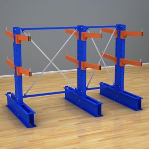 Schweres Kragarmregal 2 Felder mit 2 Ebenen