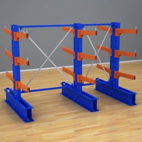 Schweres Kragarmregal 2 Felder mit 3 Ebenen