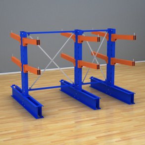 Schweres Kragarmregal 2 Felder mit 2 Ebenen