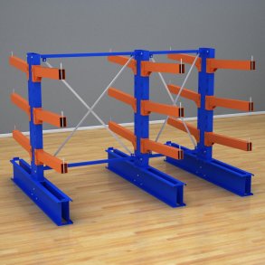 Schweres Kragarmregal 2 Felder mit 3 Ebenen