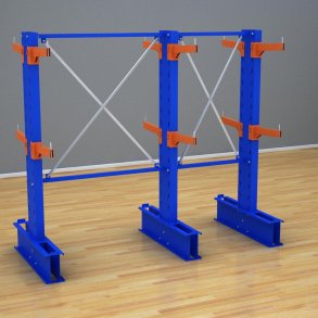 Schweres Kragarmregal 2 Felder mit 2 Ebenen