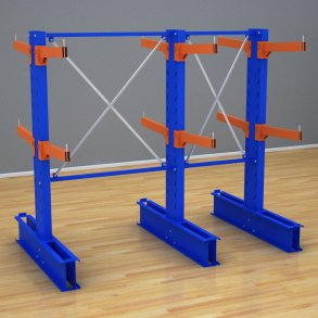 Schweres Kragarmregal 2 Felder mit 2 Ebenen