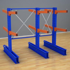 Schweres Kragarmregal 2 Felder mit 2 Ebenen