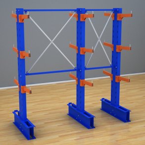 Schweres Kragarmregal 2 Felder mit 3 Ebenen