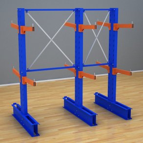 Schweres Kragarmregal 2 Felder mit 2 Ebenen